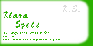 klara szeli business card